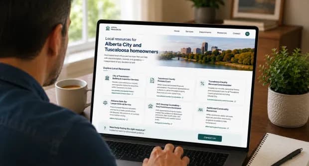 Local resources for Alberta City and Tuscaloosa homeowners Map and local resources for homeowners in Alberta City and Tuscaloosa, Alabama